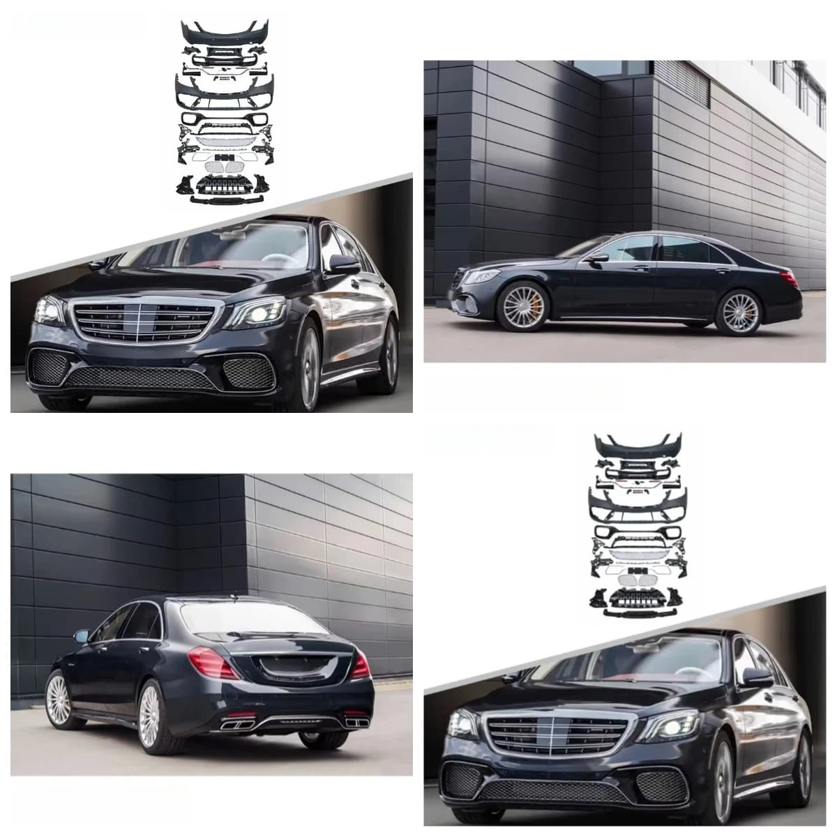 Stlf Factory Outlets S65 Style Car Bumper Front Lip Rear Diffuser Side Skirt Vents Spoiler Body Kit For W222 2014-2022