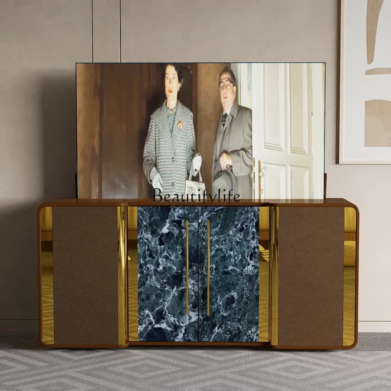 jj *Lifting TV Cabinet Multifunctional Automatic Electric Hidden Italian Minimalist Partition Cabinet