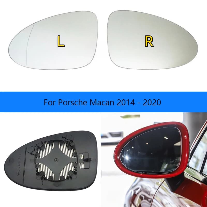 Suitable for Porsche Macan 14-20 models, including rearview mirrors, mirror plates and mirror surface glass