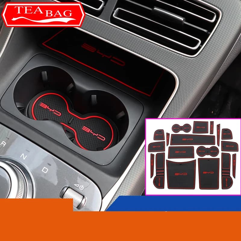 For BYD KING DMI BYD Chazor 2024  Car Interior Non-Slip Mat Door Groove Pad Rubber Gate Slot Cup Cushion Decoration Accessories