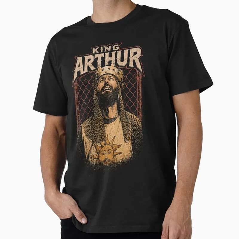 King Arthur Cry Funny Monty Python Gift T-shirt Short Sleeve Tee British Comedy Graphic clothes US size Tops S-6XL