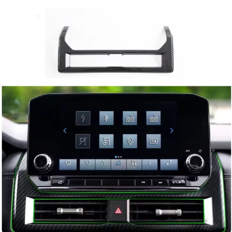 Fit For Mitsubishi Triton L200 2023 2024 Carbon fiber patterned central control center air outlet protection cover
