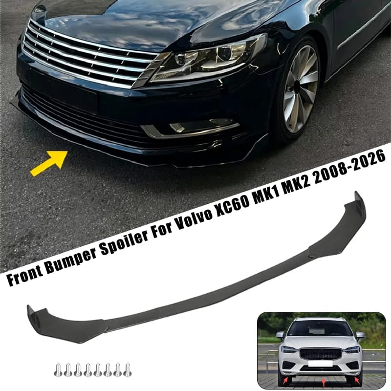 Sport Front Bumper Splitter Spoiler Lip For Volvo XC60 MK1 MK2 2008-2026 5Pcs Adjustable Sectional Car Exterior Tuning Body Kit