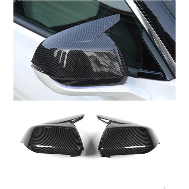 2PCS Car Front Side Rearview Mirror Cover Fit for Ford Mondeo Fusion 2022 2023  Carbon Fiber Glossy Black