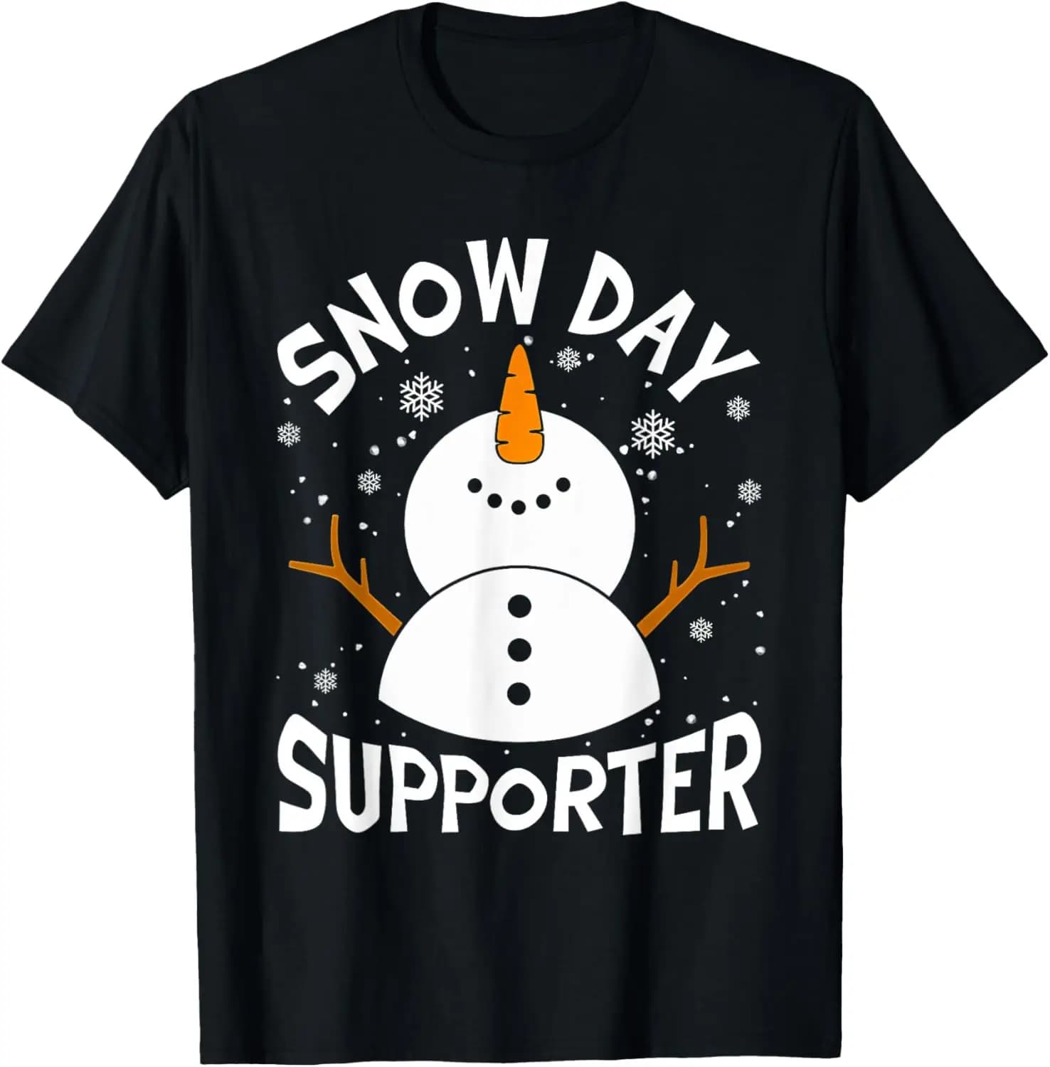 Lovely Snow Day Supporter Snowflake Funny Teacher Christmas Pajamas Pattern Printed T-shirt Tops Unisex Commuter Fashion Tops