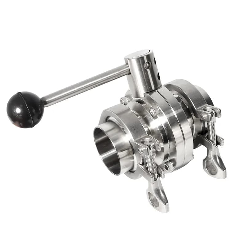 304 Stainless Steel Quick-loading Butterfly  Sanitary Grade Clamp Joint Valve Complete Set Manual Quick-loading Chuck DN25