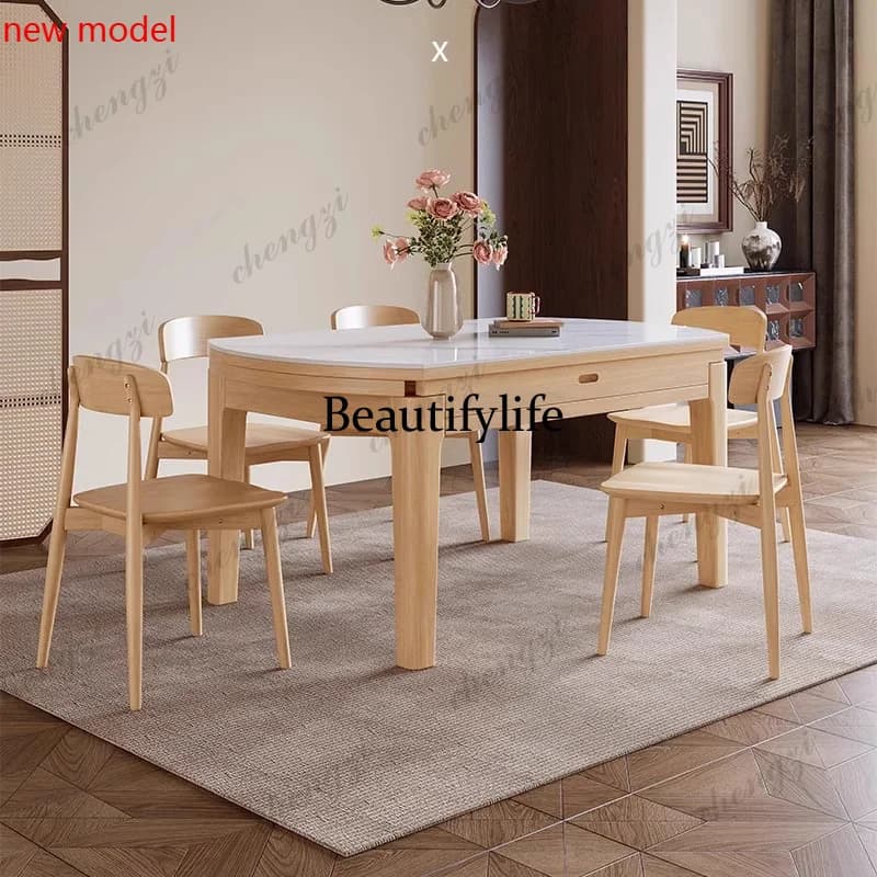 Solid Wood Modern Dining Tables Minimalist Luxury Rectangle Nordic Dining Tables Vintage Living Muebles De Cocina FurnitureN138