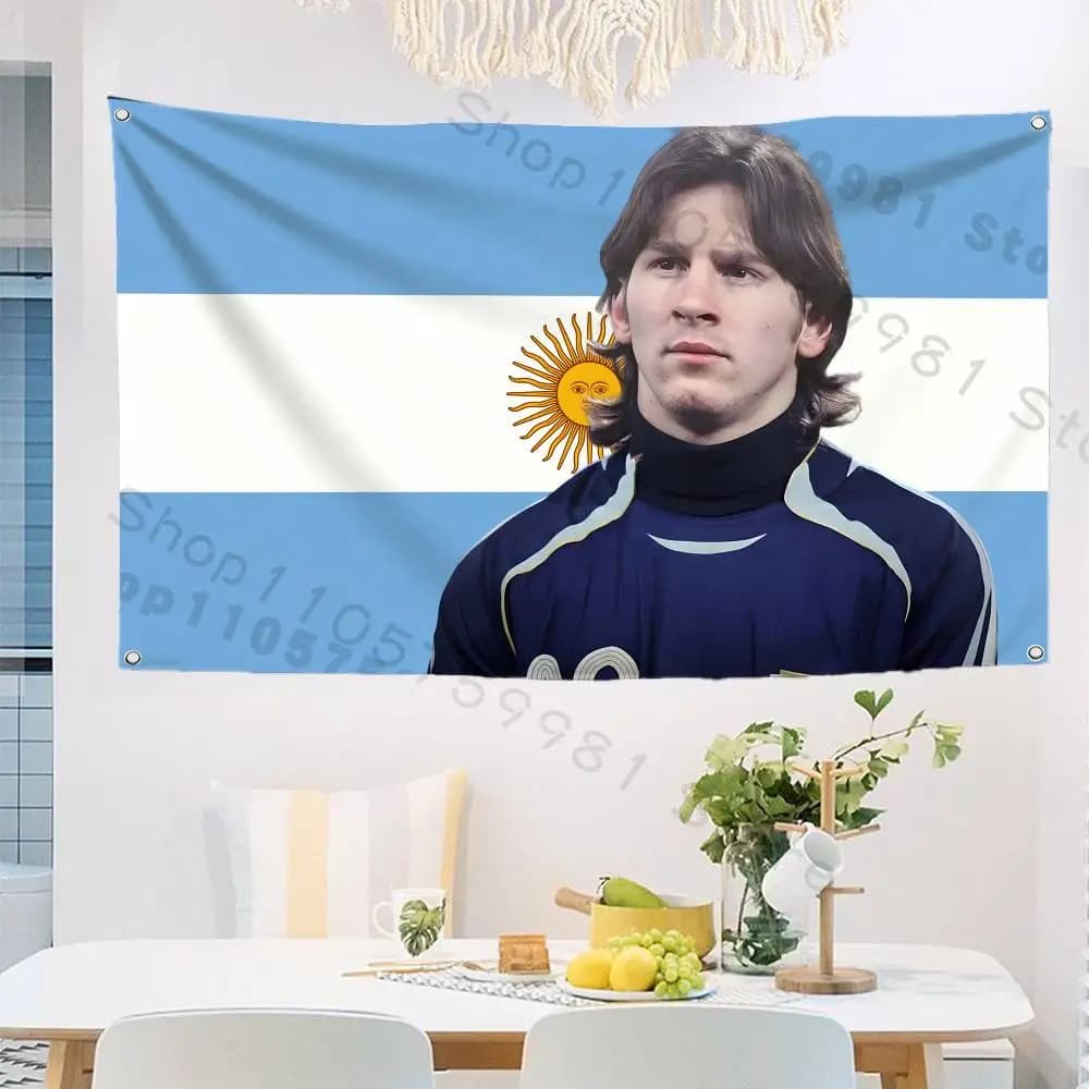 Soccer 10 M-Messi King High-Quality Flag Tapestry Banner Bedroom Living Room Bar Party Wall Decor Outdoor Use
