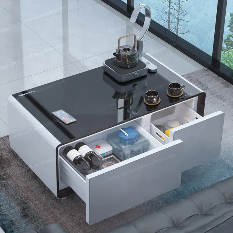 2025 Smart Coffee Table Smart Refrigerator with Wireless Charging Multifunctional Small Refrigerator Furniture