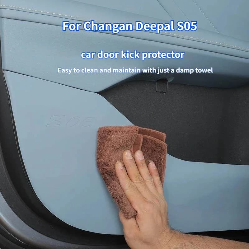 For Changan DEEPAL S05 Car Door Kick Protector Leather Anti Slip and Wear-resistant Door Panel Protective Pad Interior Stickers