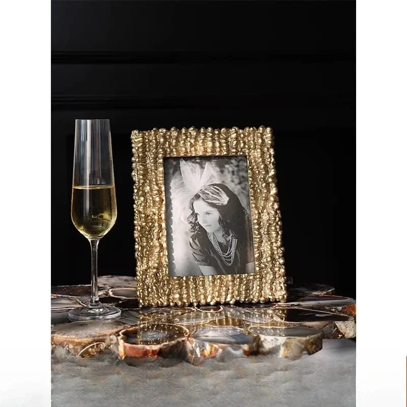 Home Gold Doer Baroque Light Luxury Rose Collection Gilt Photo Frame Photo Table Ornament