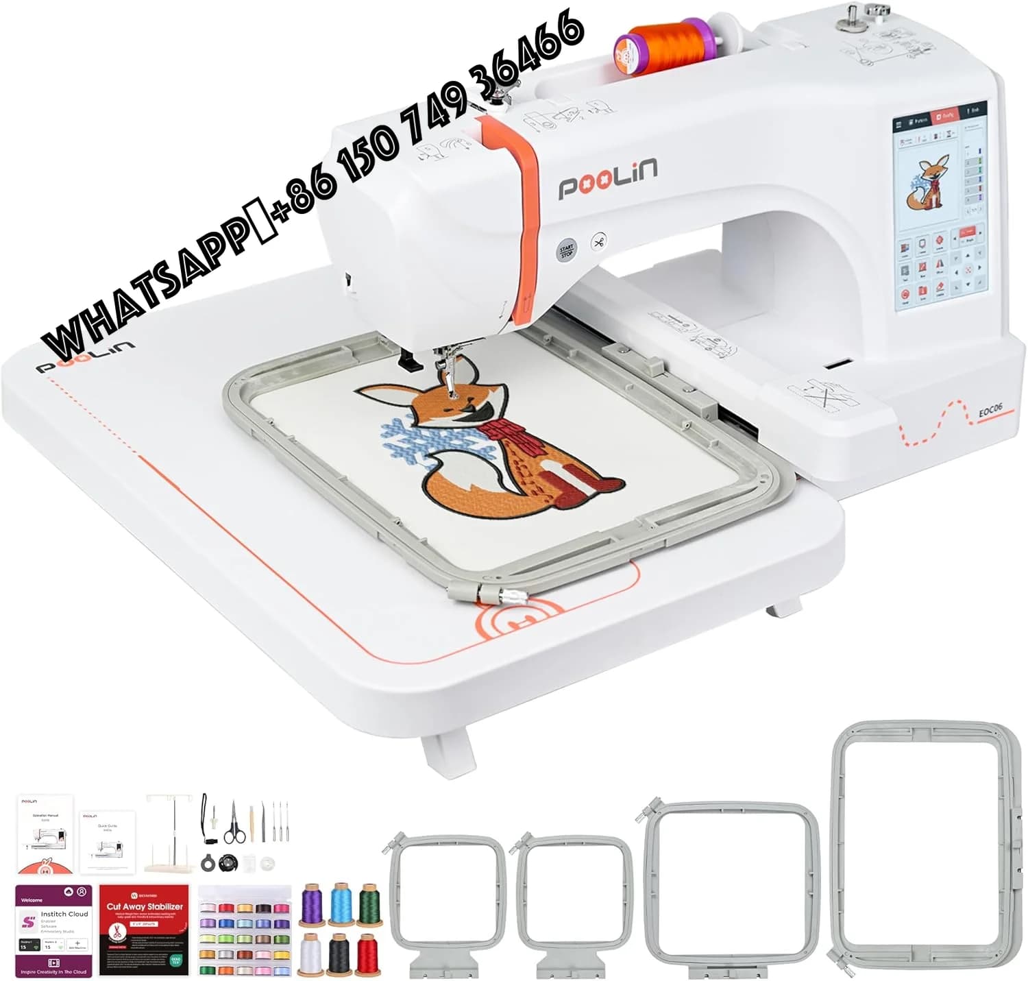 PooLin EOC06 Cheap Price Single Head Computerized Embroidery Machine With Large Area Embroidery for Embroidery Business For BAI