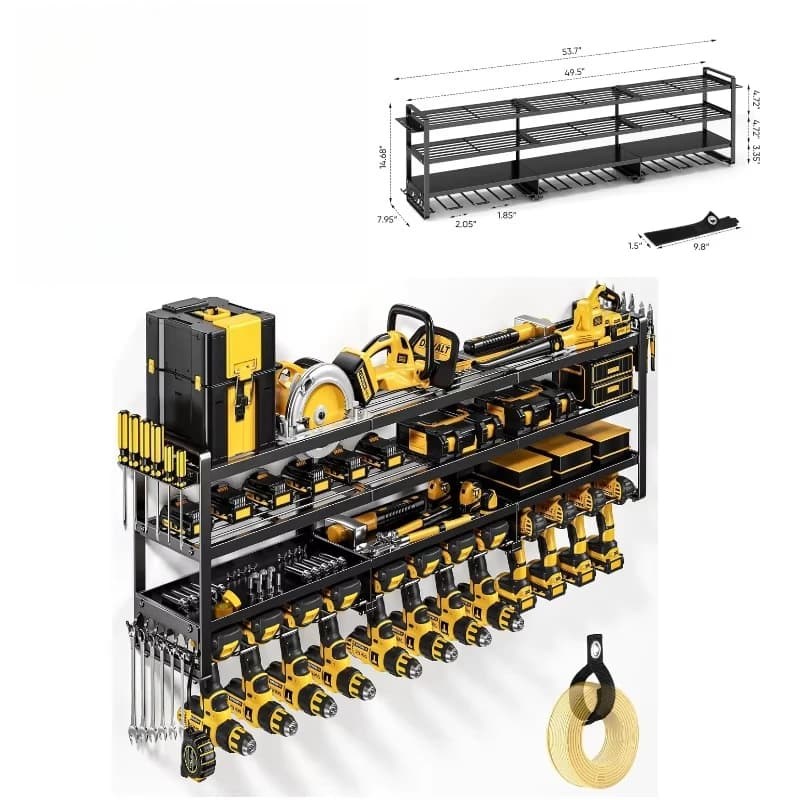 Multifunctional wall-mounted expandable heavy tool organizer