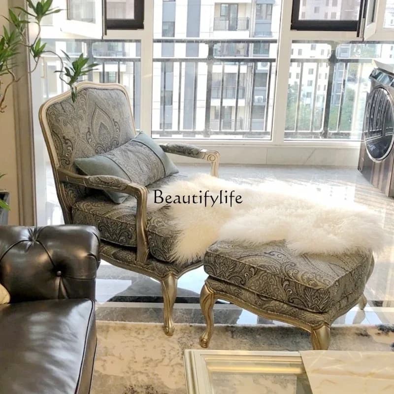 FG-*Light Luxury Sofa Chair Neoclassical French Leisure Sofa Chair