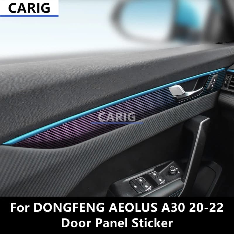 For DONGFENG AEOLUS A30 20-22 Door Panel Sticker Modified Carbon Fiber Pattern Interior Car Film Accessories Modification