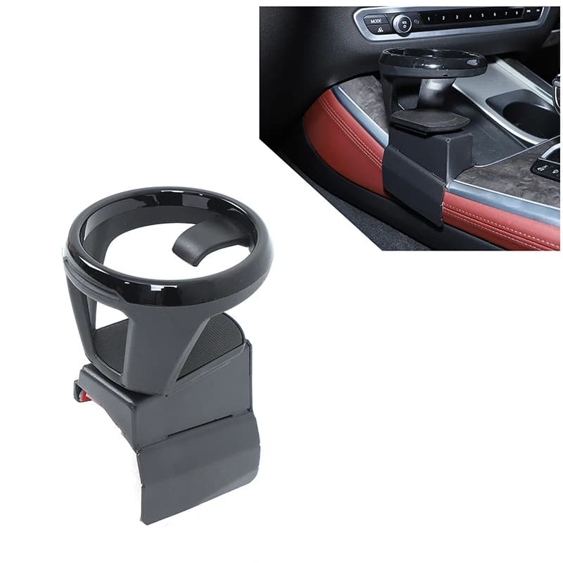 1 Piece Set Carbon Steel Black for BMW X5 G05 X7 G07 2019+ Car Center Console Water Cup Holder Interior Modification Accessories