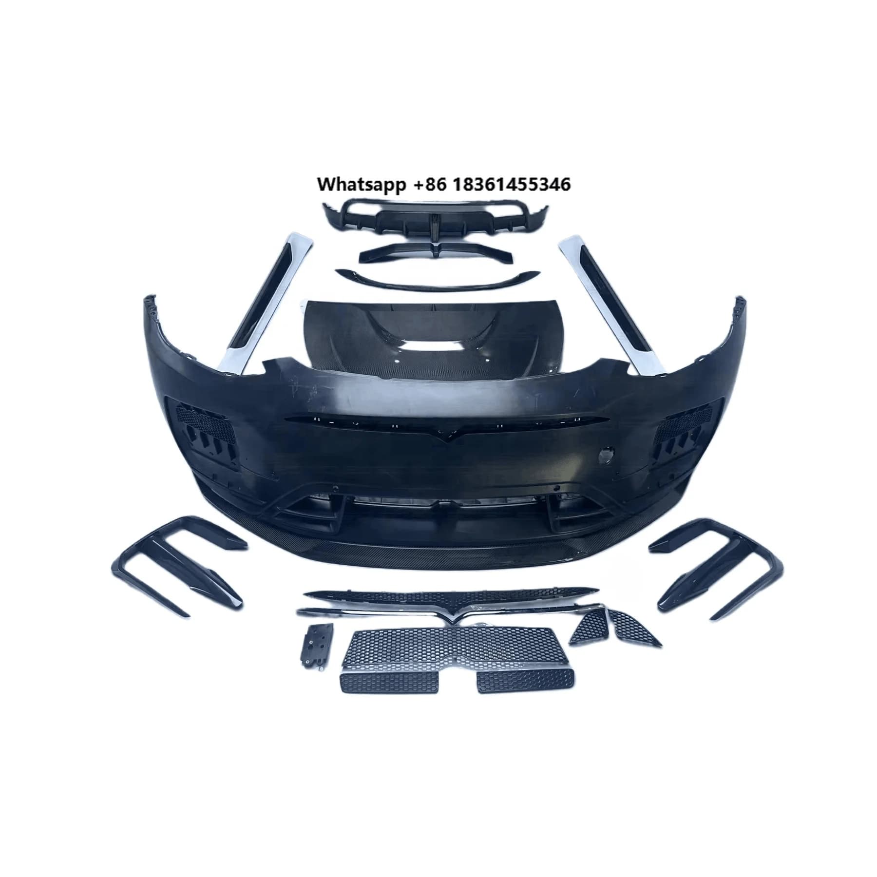 For Y 2019+ Front Bumper Front Lip Side Skirts Wheel Eyebrow Rear Diffuser Spoiler pp and Carbon Fiber Bodykit Bodykit