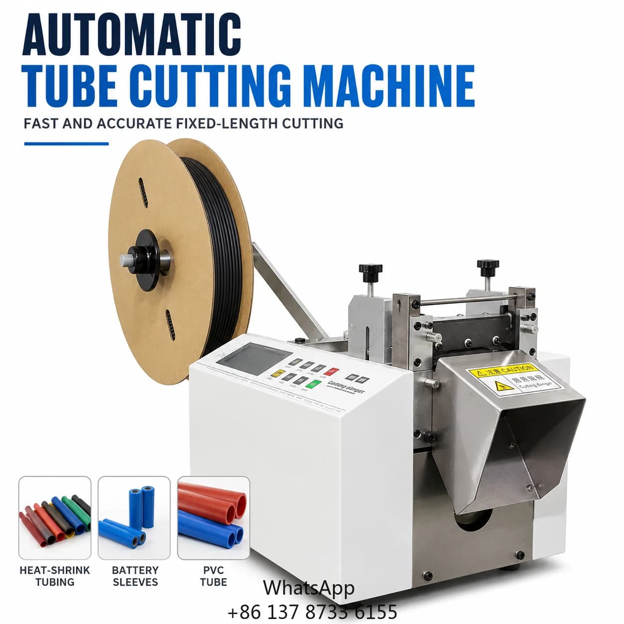 SQ-SX04 Automatic Tube Cutting Machine 0.1-200 Mm Width 0.1-9999.9 Mm Length 34 M/min SKD11 For Tubes Pipes Sleeves