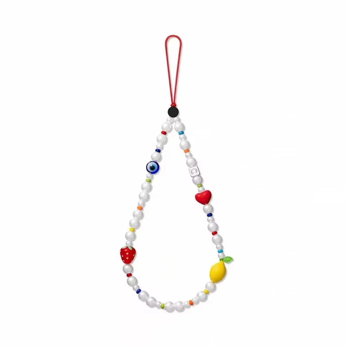 Fashion Strawberry Lemon Eyeball Love Beads Phone Charm Accessories for Galaxy for IPhone 12 13 14 15 16 17 Pro Max Case
