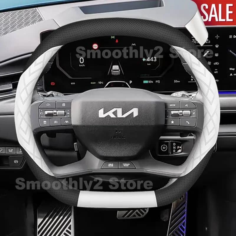 Leather Car Steering Wheel Cover For NEW Kia EV9 EV3 EV5 GT-Line 2025 2026 2027 Interior Accessories