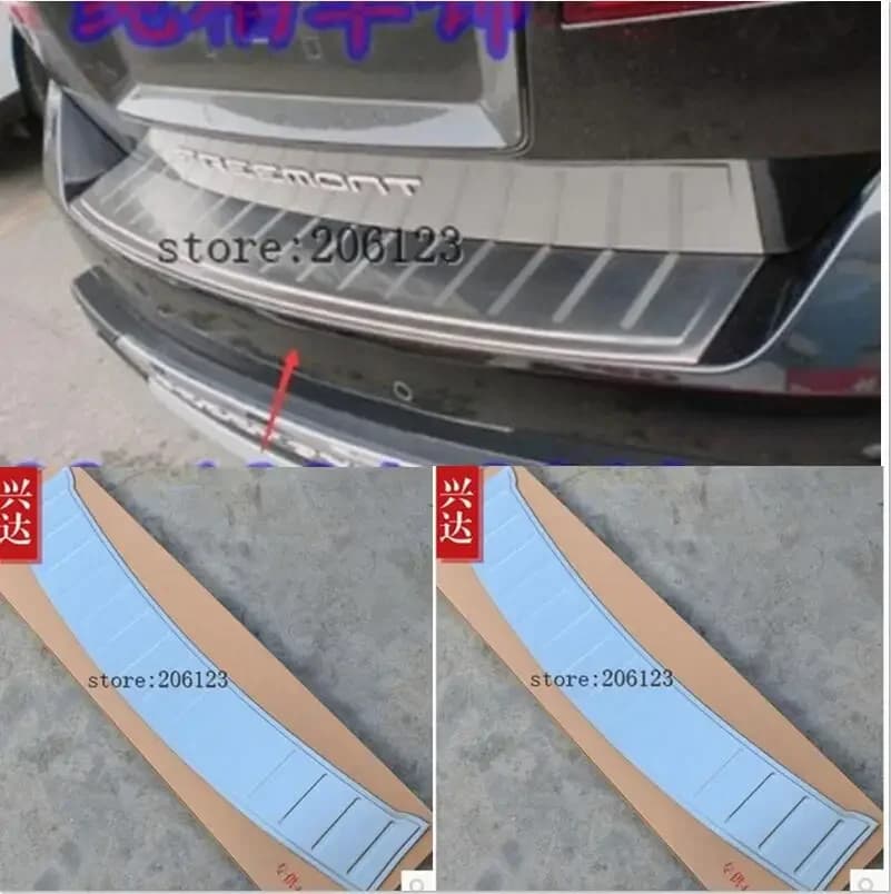 For Dodge Journey for Fiat Freemont 7seat 2012-2015 Outer Stainless Steel Rear Tail Bumper Protector Rear Door Sill Cover Trim