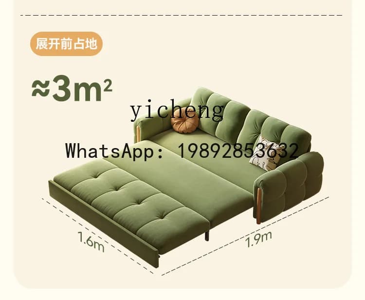 sofa bed living room dual-purpose cream wind sofa bed study folding storage sofa bed