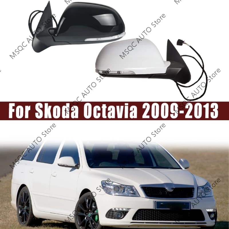 For Skoda Octavia A6 MK2 Sedan Combi RS 2009 2010 2011 2012 2013 Car Heated Electric Adjust Wing Door Side Rear Mirror Assy