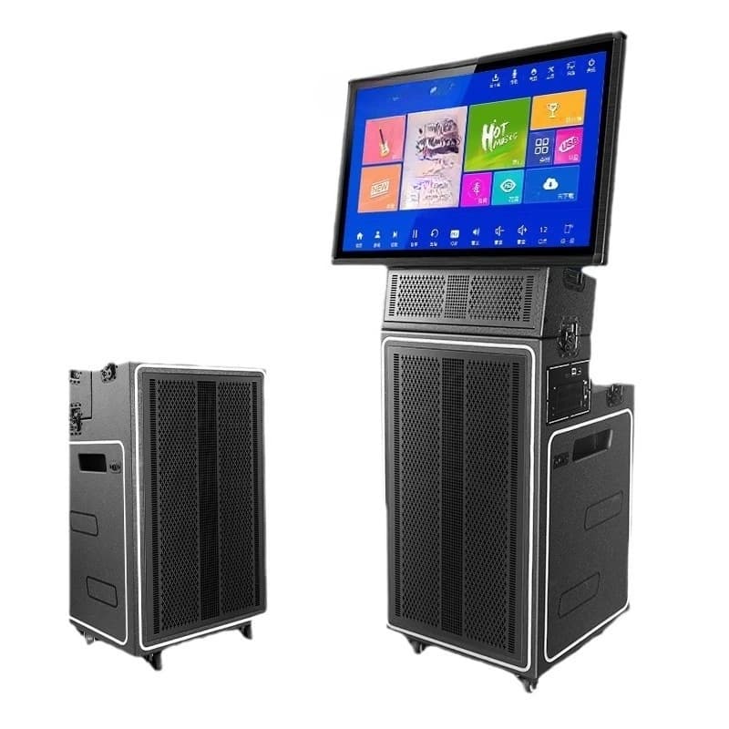 Large screen outdoor k song with screen square dance audio singing machine high power mobile speaker outdoor