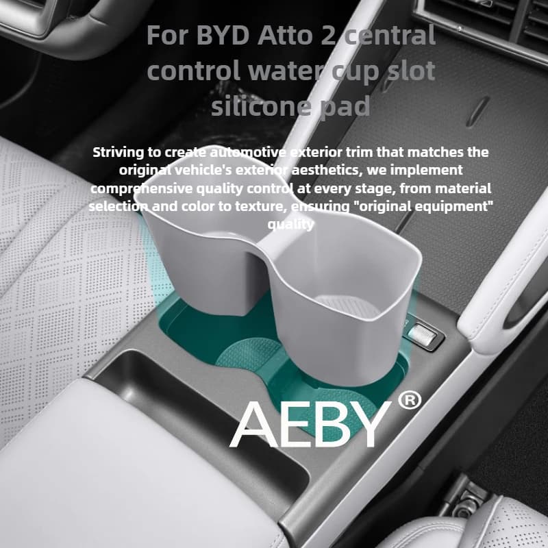 AEBY For BYD Atto 2 Smart Driving Edition 2024-2025 Cup Holder & Tray Liner Se,Silicone Liner Set for Center Console Tray