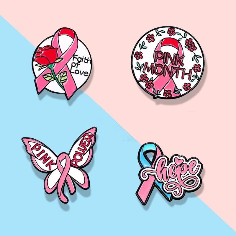 Creative Pink Ribbon HPV Awareness Brooch Badge Zinc Alloy Pin DIY for Clothes Bags Shoes Hat Scarf T-shirt Jeans Accessory