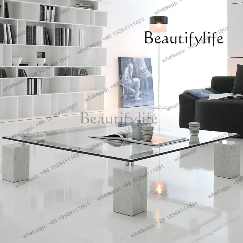 LX Modern simple creative office tea table light luxury high-end living room household small apartment square coffee tableSSS