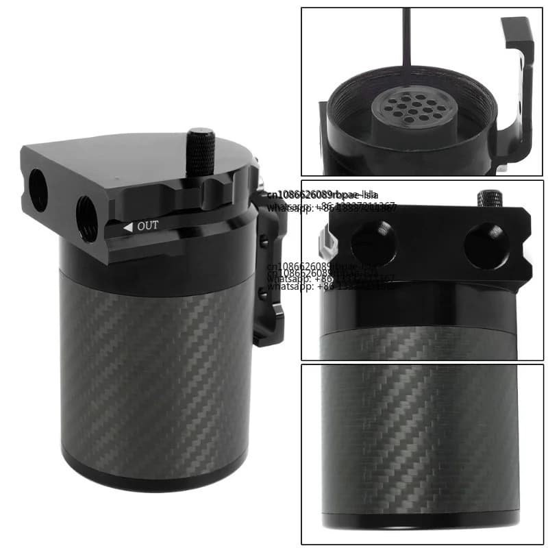 2026 car modification accessories carbon fiber 300ML breathable oil pot, exhaust  recovery pot universal