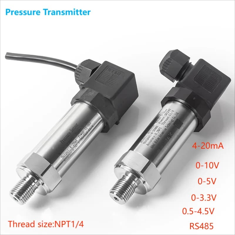 NPT1/4 Hydraulic Pressure Transmitter 10bar 16bar 100bar 150bar 250bar DC5V Pressure Gauge  0-5V 0.5-4.5V RS485 Pressure Sensor