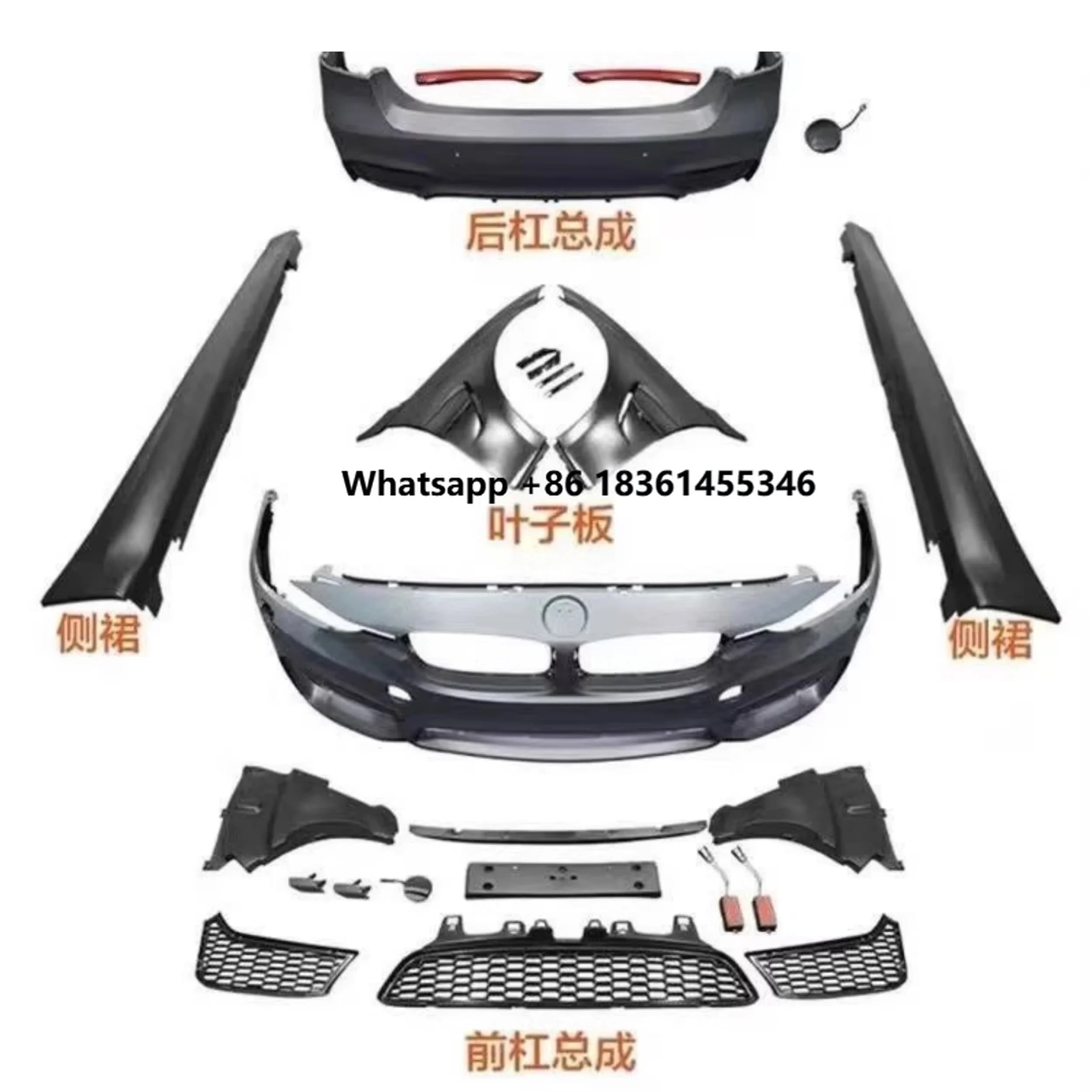 for  3 Series F30 F35 2013-2019 modified M3 Style Surround Front bumper Rear bumper Assembly Side skirt Fenders Body Kit