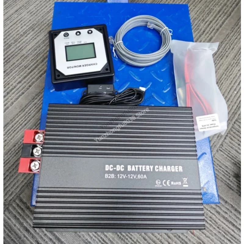 12V 60A Smart DC-DC Battery Charger Booster Bluetooth Enabled, Automatic Charger for RV Camper Yacht Marine Vessel