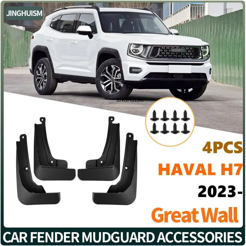 Car Mud Flaps For Great Wall Haval H7 2023-2025 Auto Parts Black Splash Guards Mudguards Vehicle Exterior Tire Mud Protection