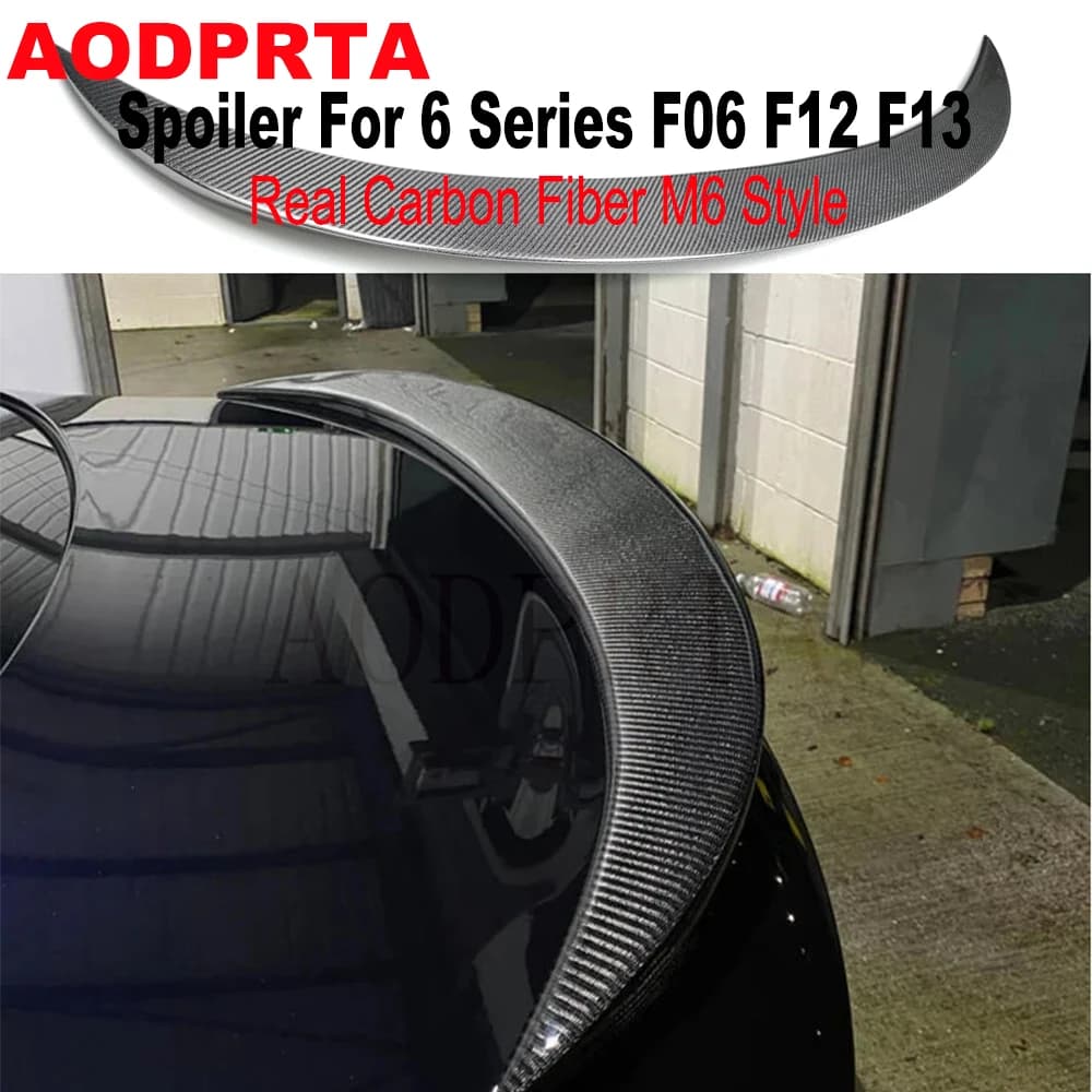 M6 Style Real Carbon Fiber Rear Boot Trunk Spoiler Lid For BMW 6 Series F12 F13 F06 Gran Coupe 640i 650i 2012-2016