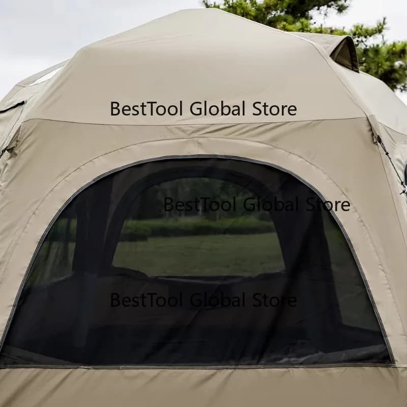 4.5m Diameter All-Weather Inflatable Tent 3000mm Waterproof Oxford Grid Fabric Automatic Quick Opening Four-Season