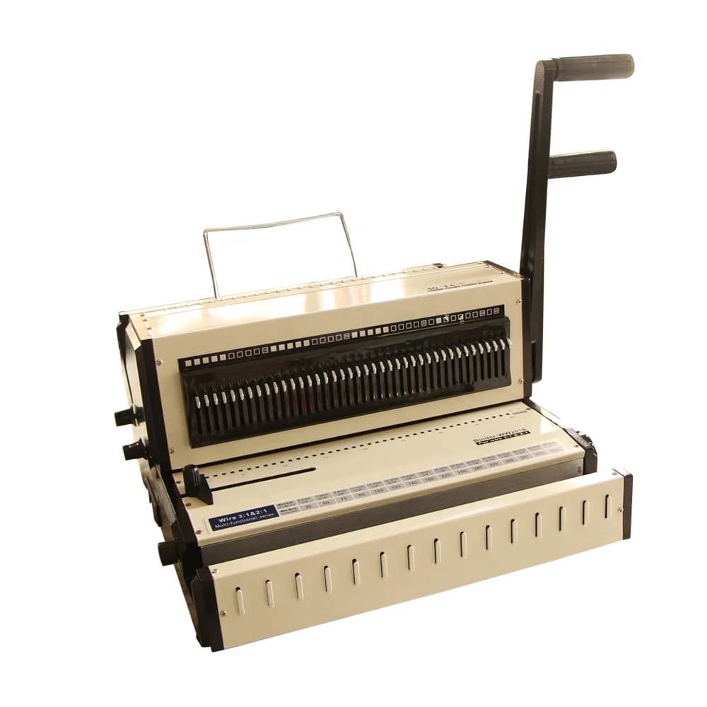 WW2018 Desktop Multifunctional Manual Spirals Coil Cinch Comb Binding Machine for Wire 3: 1 and Wire 2: 1