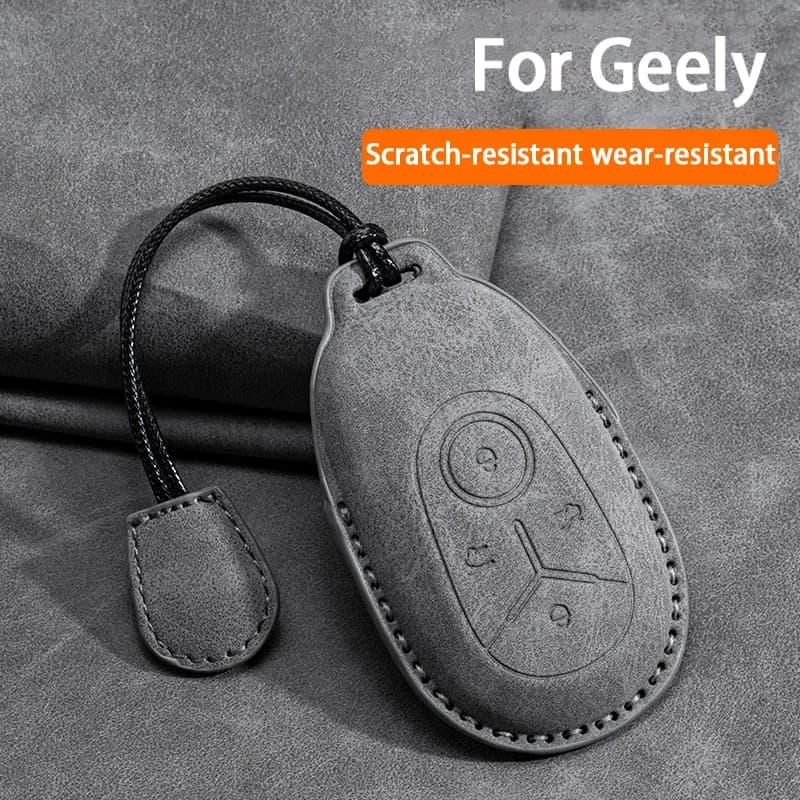 Leather Car Smart Key Case Cover Shell For Geely EX2 GEOME Galaxy Light Star Wishes 2025 Exploration Youth Version Protect Key