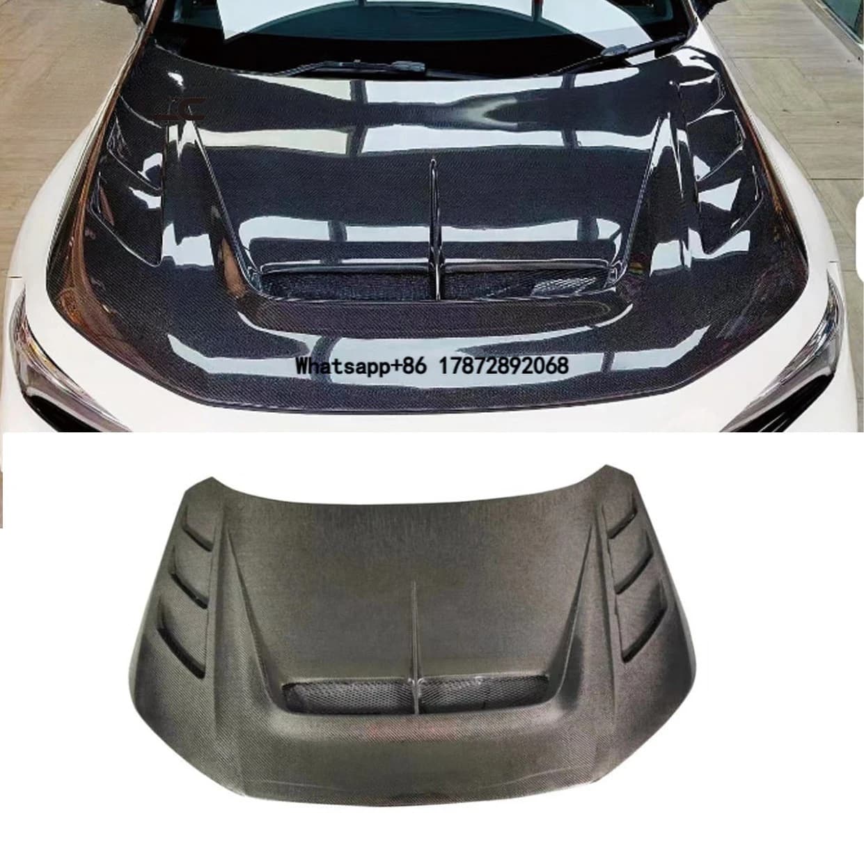 For  11th Civic 2022-2024 Carbon Fiber Front Bumper Hood Bonnet Cover Car Auto Parts Body Kit