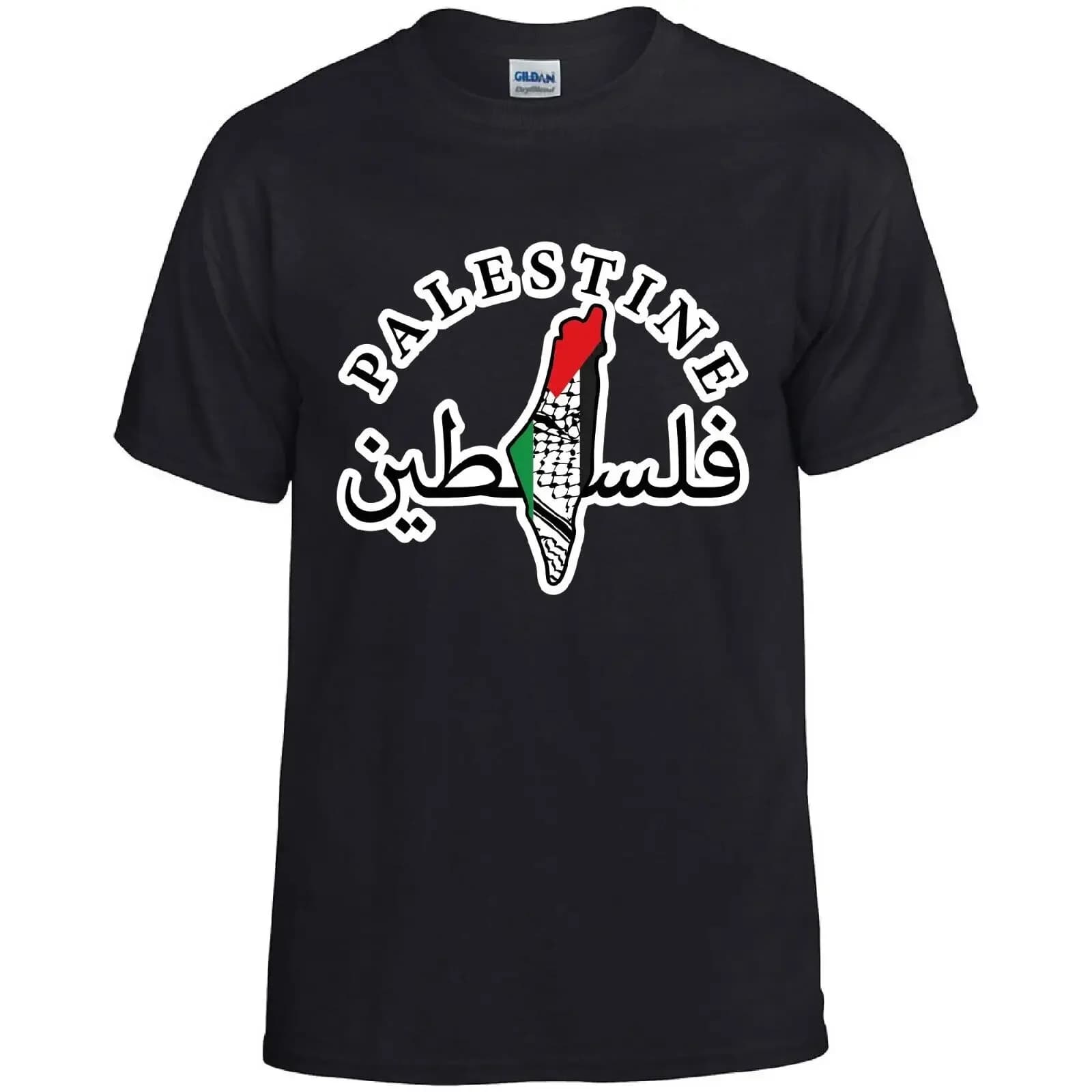 Palestinian Flag Map Palestine T-Shirt 100% Cotton O-Neck Summer Short Sleeve Casual Mens T-shirt Size S-3XL