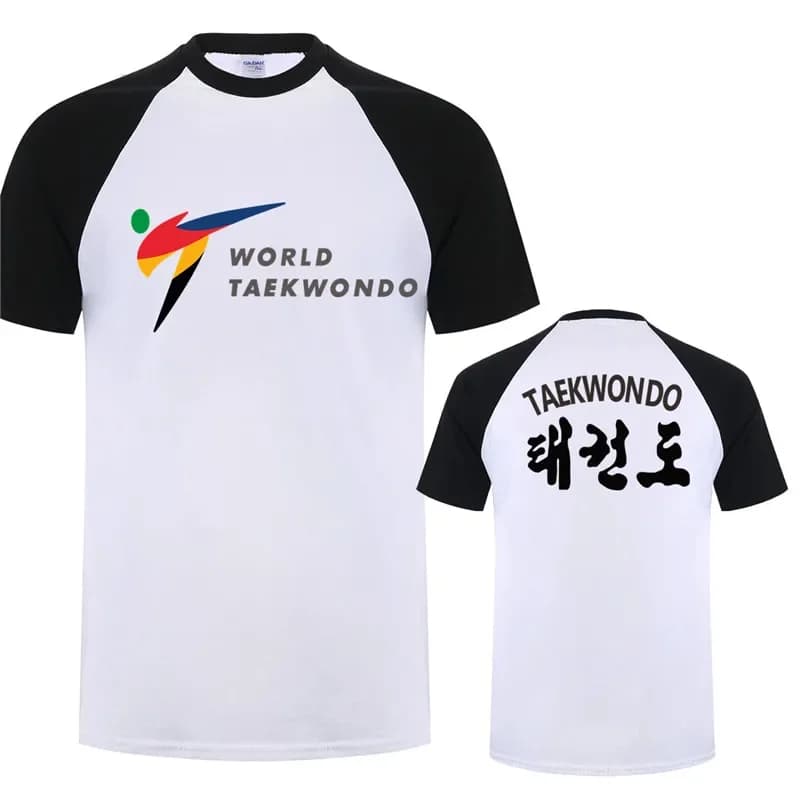 WTF men's Taekwondo Federation T-shirt, round neck cotton short sleeve, breathable in summer, comfortable and beautiful