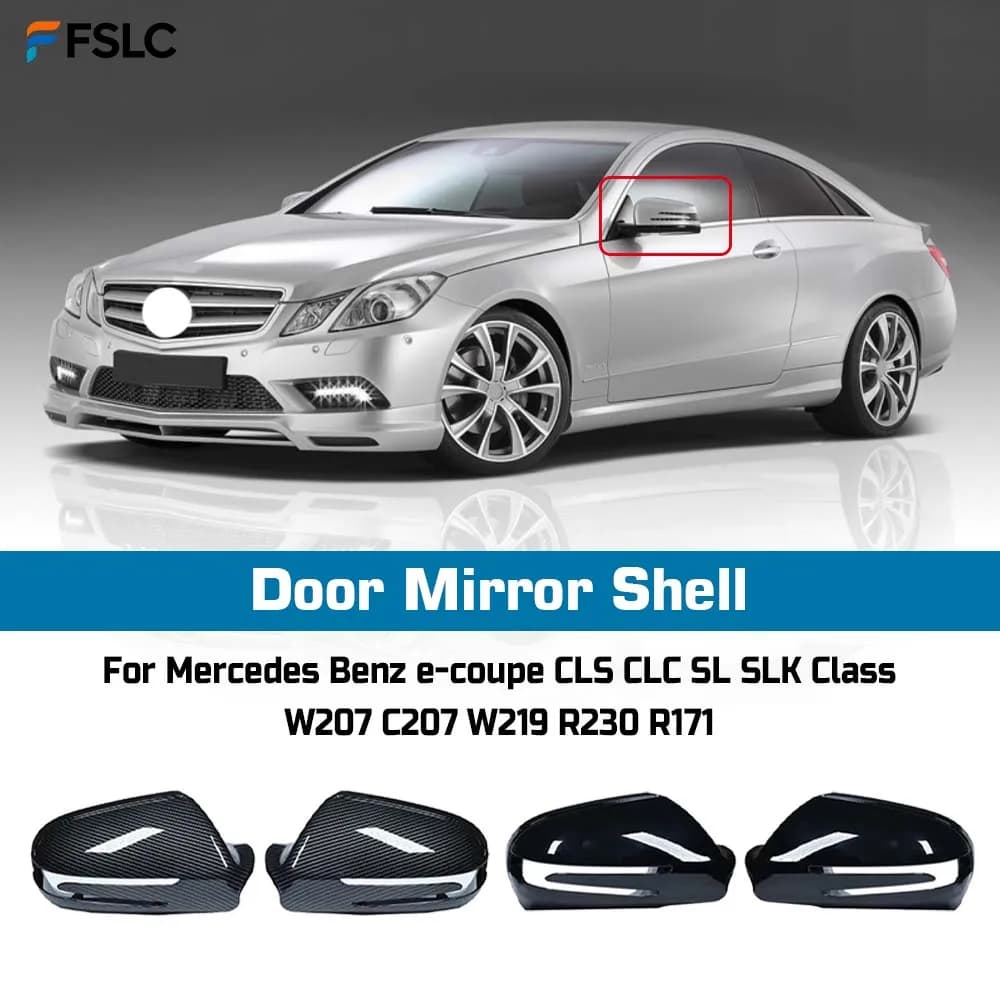 ⭐Genuine⭐ Protective Cover Door Mirror Shell For Mercedes Benz E-coupe CLS CLC SL SLK Class W207 C207 W219 R230 R171 CarbonFiber