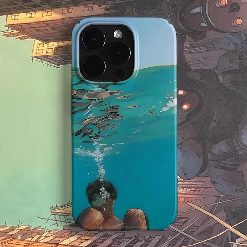 Ins Advanced Diver Green Phone Case for IPHONE 17 Air 16E 15 PROMAX 14 Plus 13 12 MINI 11 PRO 16Plus XR XS Acrylic Phone Cover