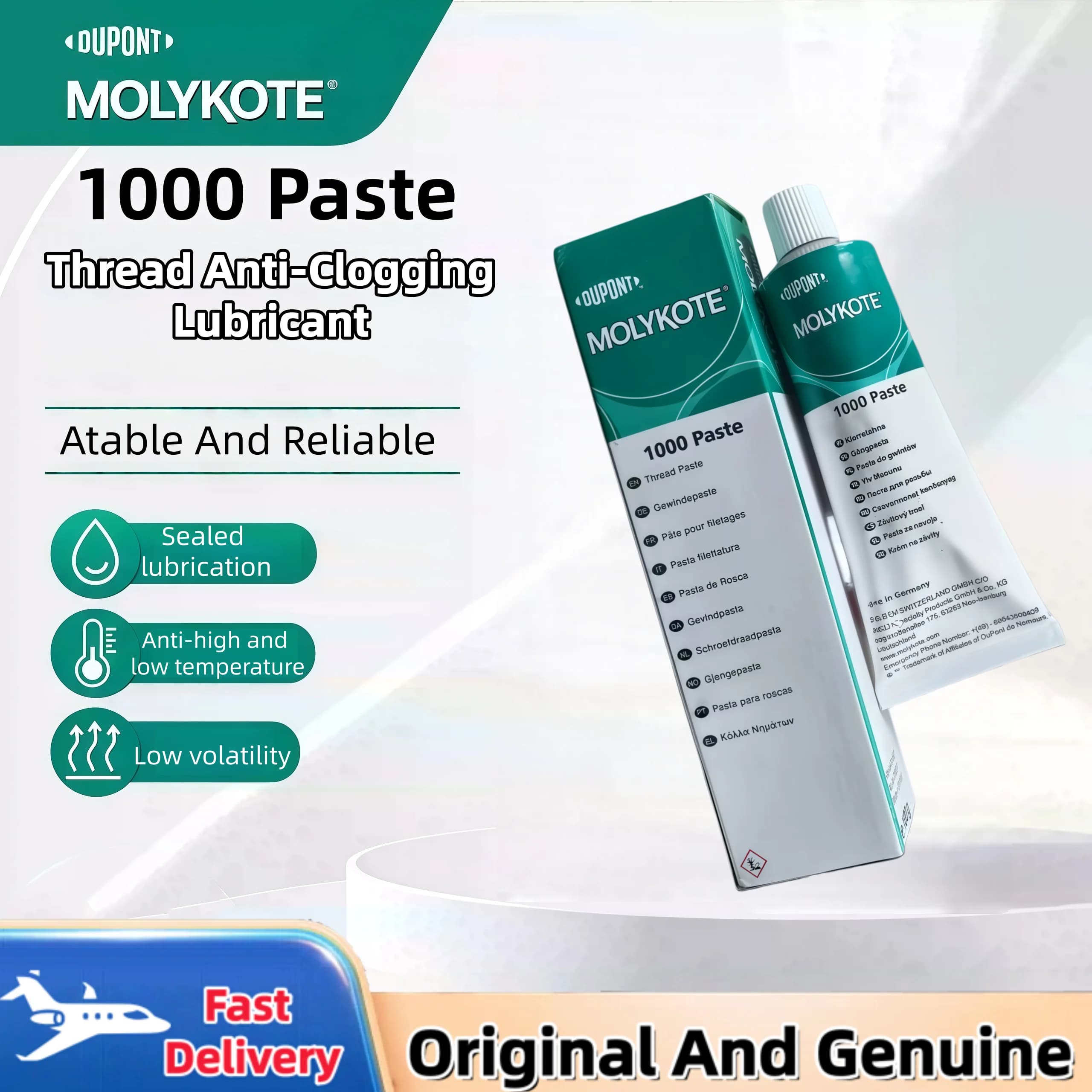 Dow Corning Molykote 1000 High Temperature Paste 650℃ Anti-Seize Lubricant for Bolted Joints Nickel Lead-Free