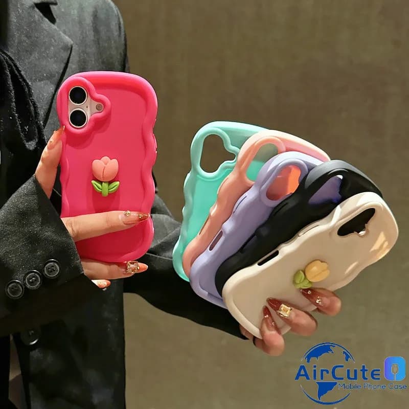 3D Flower Candy Wavy Soft Case For Samsung A17 A16 A15 A14 A13 A12 A11 A07 A06 A05S A05 A04S A03S A03 A02S A10 A10S 4G 5G Cover
