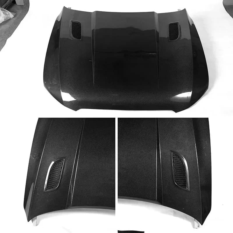 High Quality Black Dry‑wet Carbon‑Fiber Custom Engine Hood, Aftermarket Auto‑Body Spare Part Mid‑size SUV Since