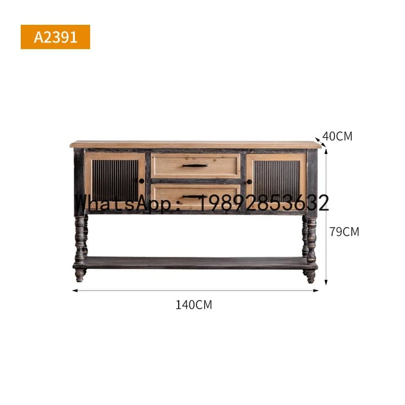 ABB  Coffee Shop Bar Storage Cabinet Homestay Model Room Vintage Decorative Cabinet Living Room Tea Storage Cabinet