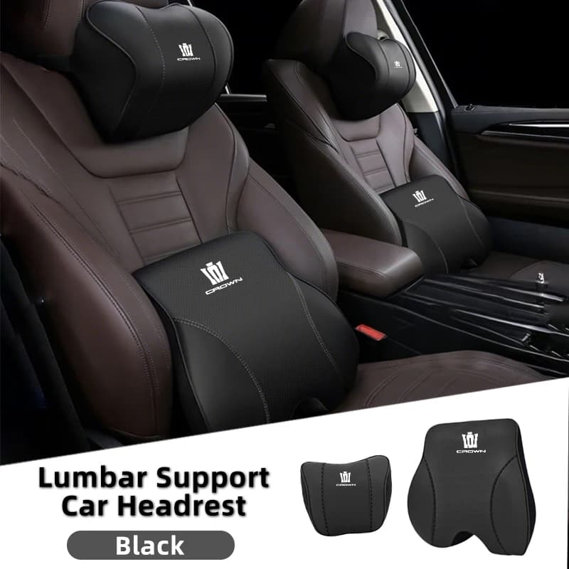 Car Seat Memory Foam Headrest Pillow Lumbar Backrest Cushion Accessories For Toyota Crown GR Corolla YARIS L Auris C-HR Hilux